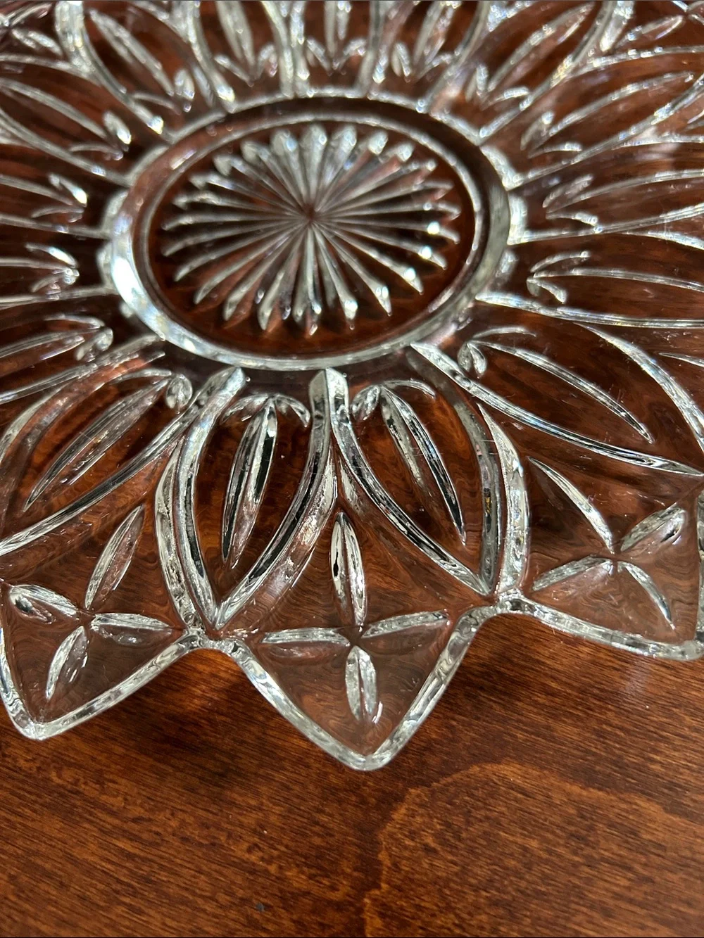 Vintage Clear Floral Pressed Glass Serving Platter, Versatile and Adorable